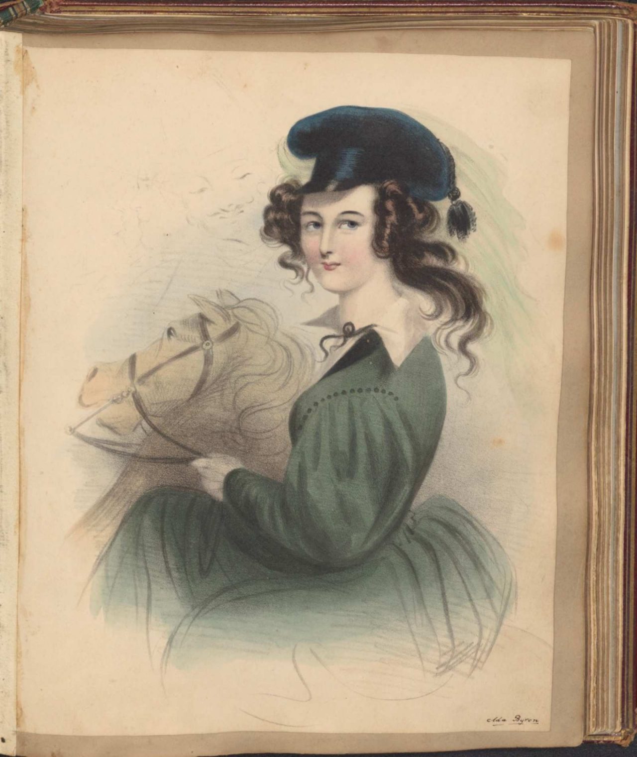 [Commonplace book with a Byronic connection and a portrait of Ada Byron (later Lady Lovelace)], Add.Ms. 439