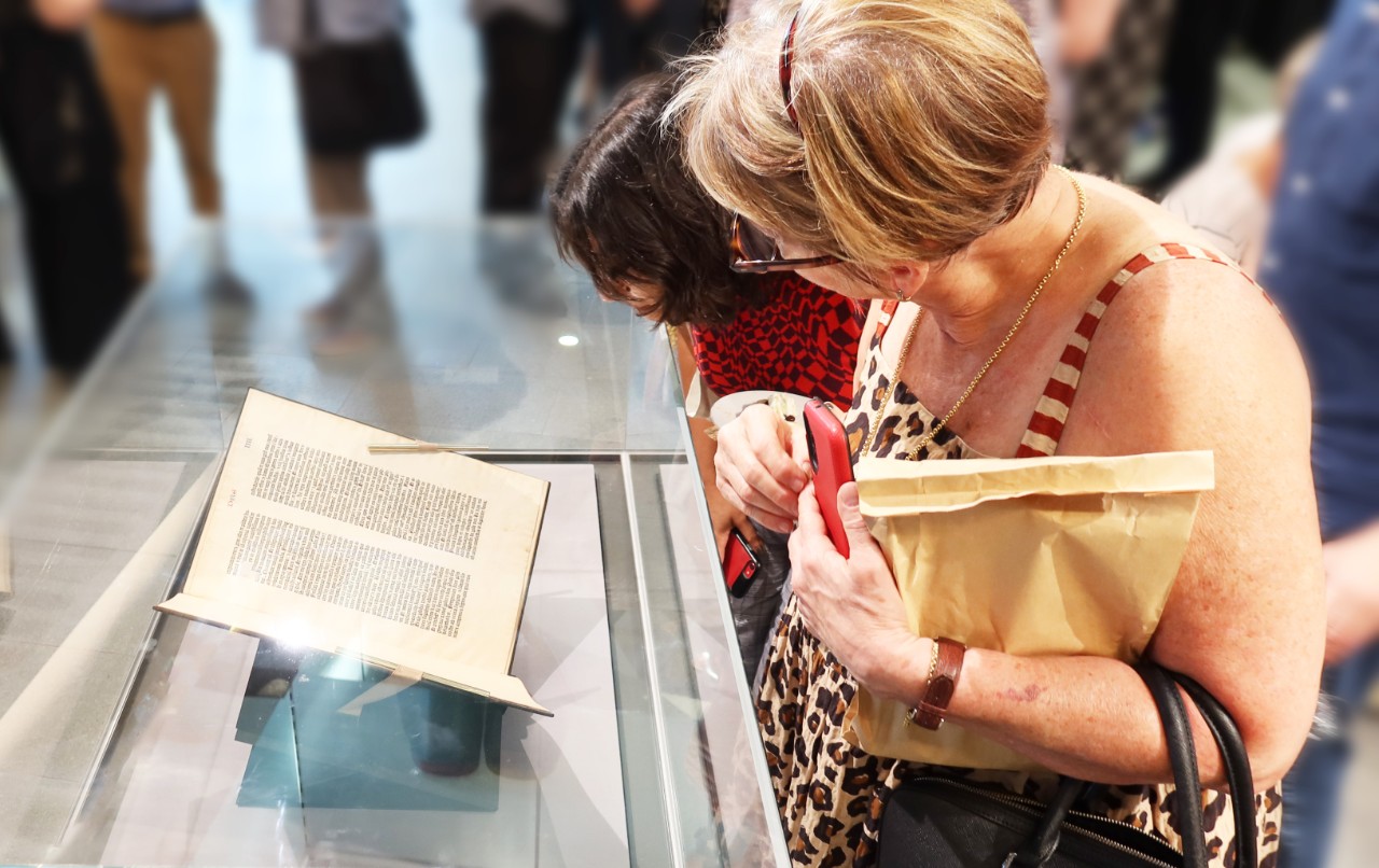Close up to a Noble Fragment of the Gutenberg Bible