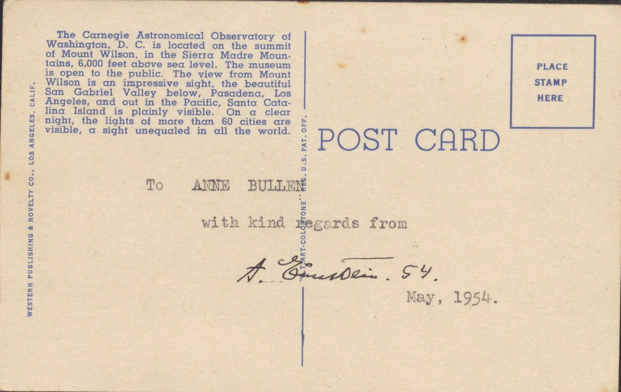 A postcard from Albert Einstein