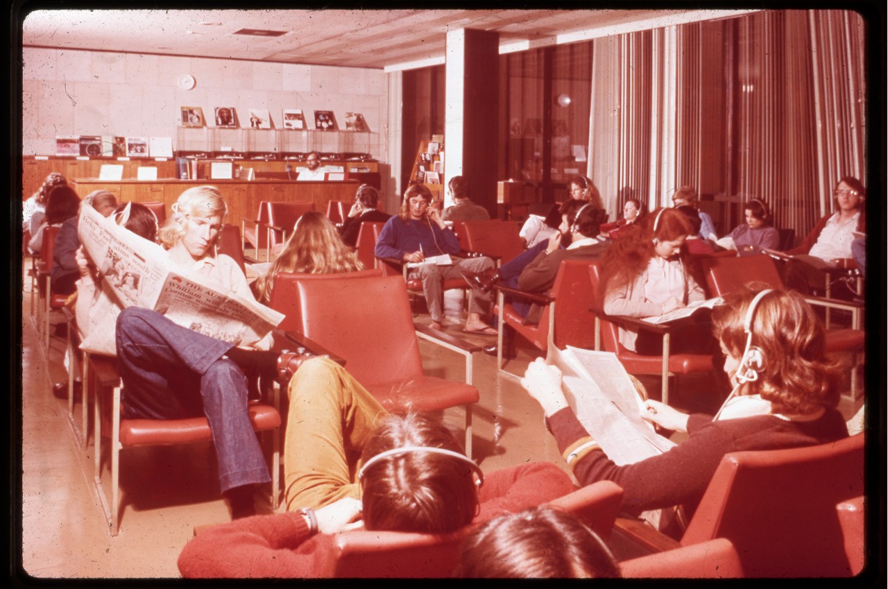 Fisher Library music listening area
