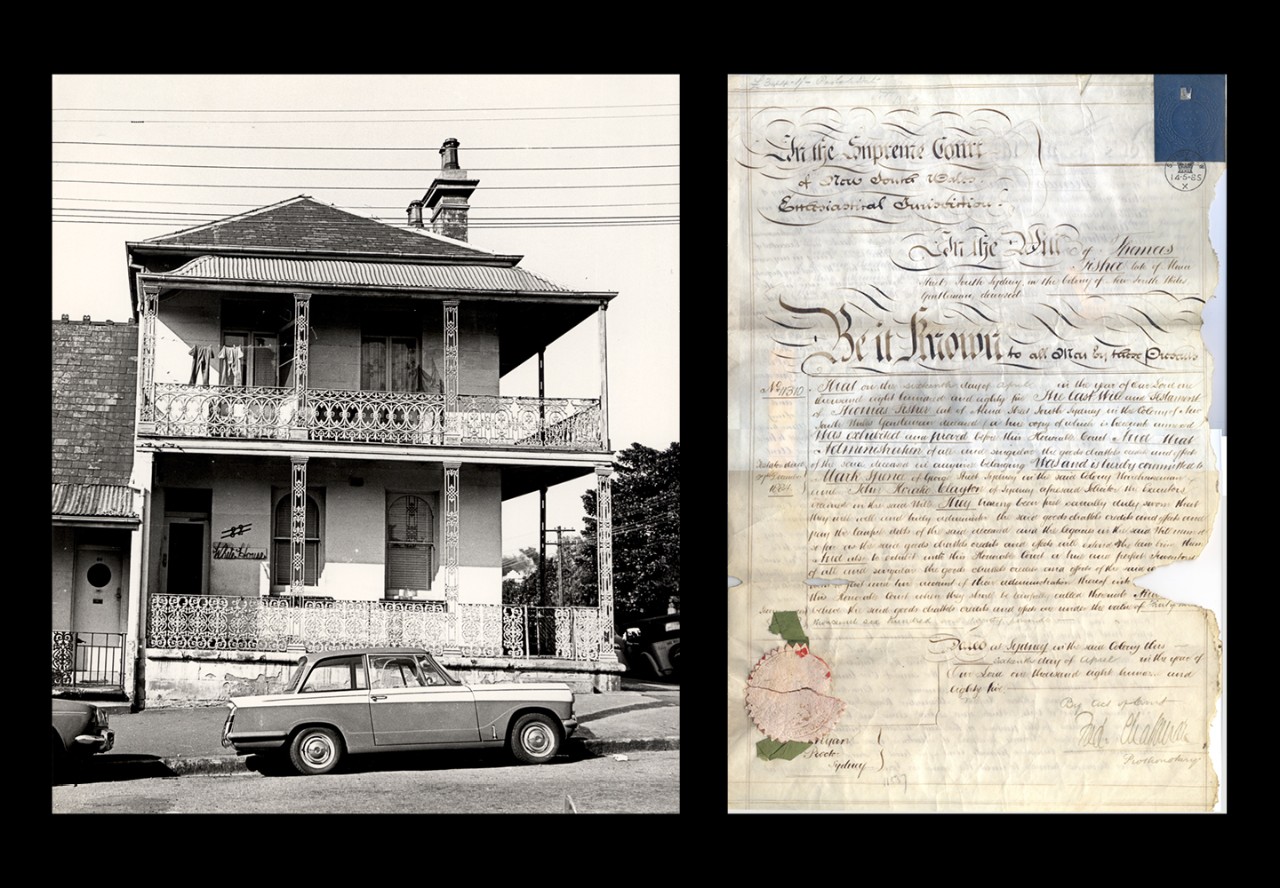 Thomas Fisher's home in Darlington, and a page from his will