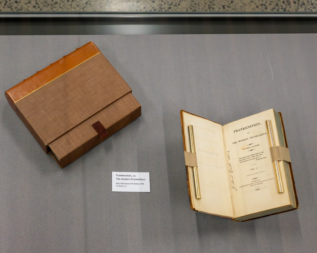 The Library's copy of Frankenstein on display at the event