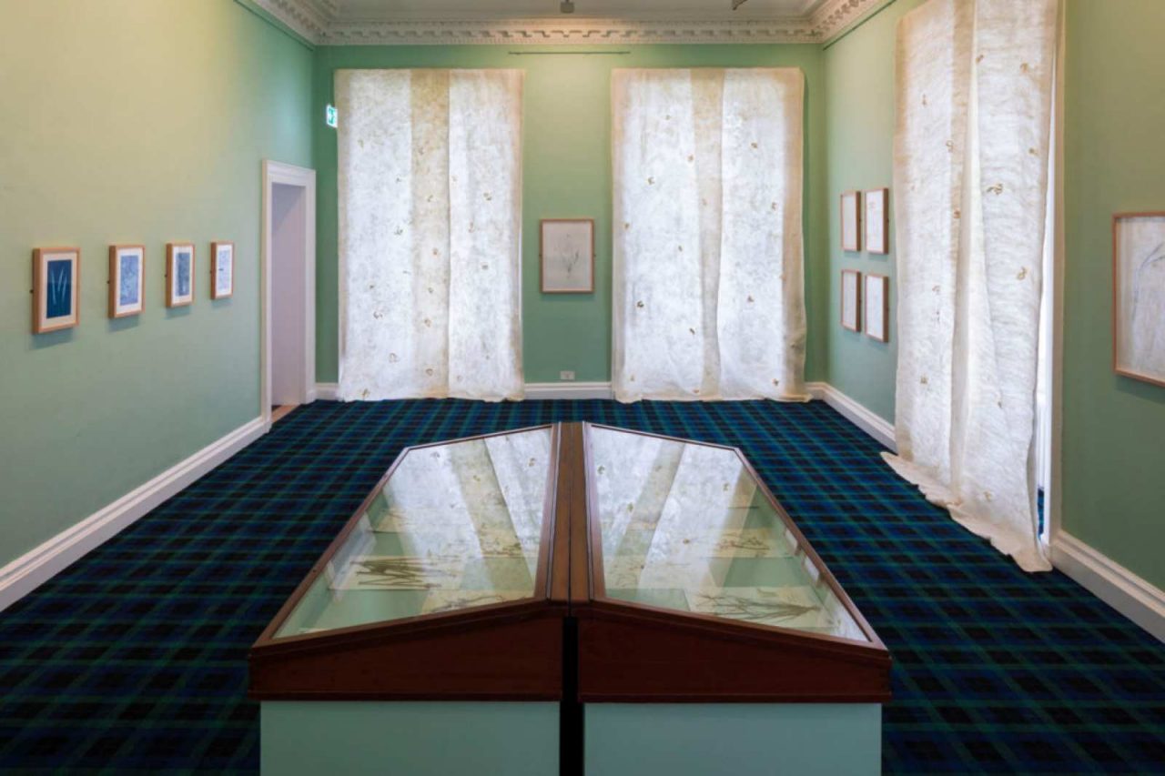 Installation view of Keg de Souza's artwork Fleece Fugitives