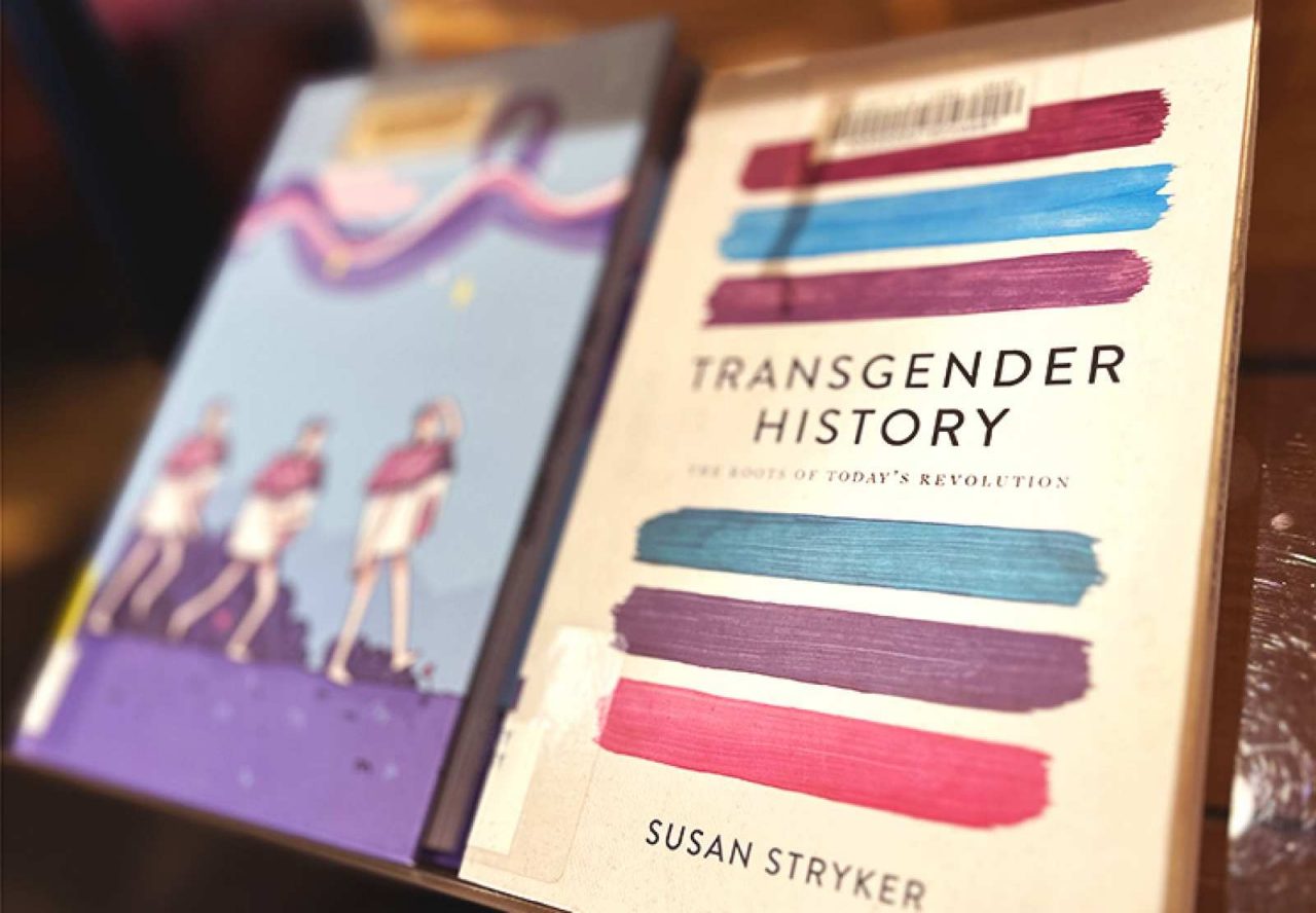 An angle shot of two book covers, with one in focus